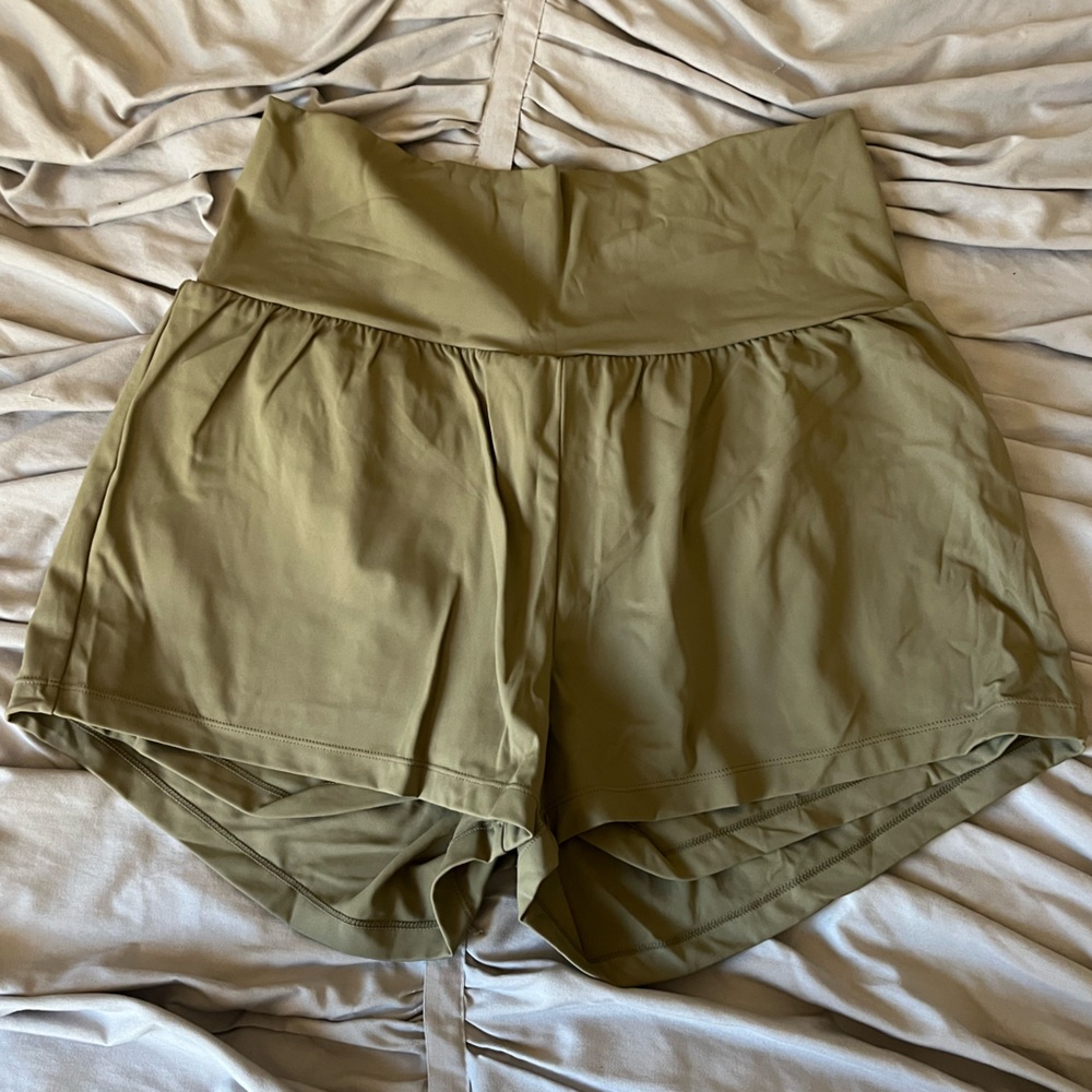 HALARA Olive Green High-Waisted Athletic Shorts
